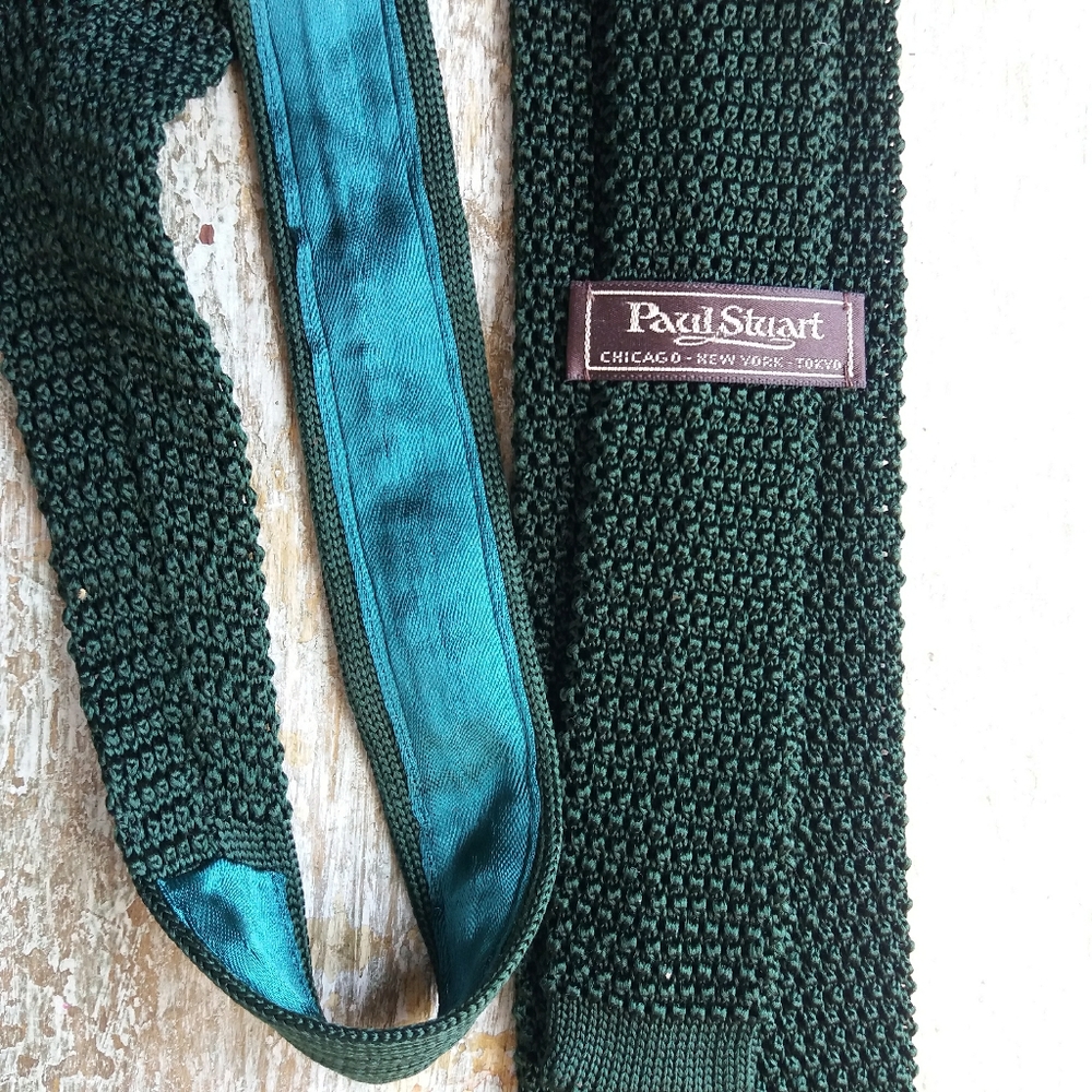 Paul Stuart Knit Dark Green Knit Tie